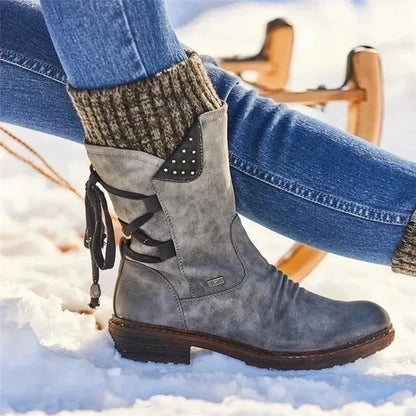 🔥 LETZTER TAG – 49 % RABATT 🔥 Damen Winterstiefel mit orthopädischer Unterstützung, Schleifendetail & warmer Wollfütterung