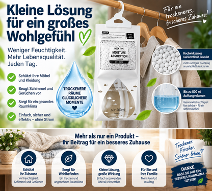 🔥 LETZTER TAG: BIS ZU 52 % RABATT💧 Hängender Luftentfeuchter ohne Strom – Feuchtigkeitsabsorber mit 500 ml Auffangbeutel