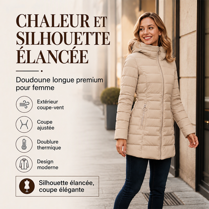 Chaleur et silhouette élancée — doudoune longue premium pour femme