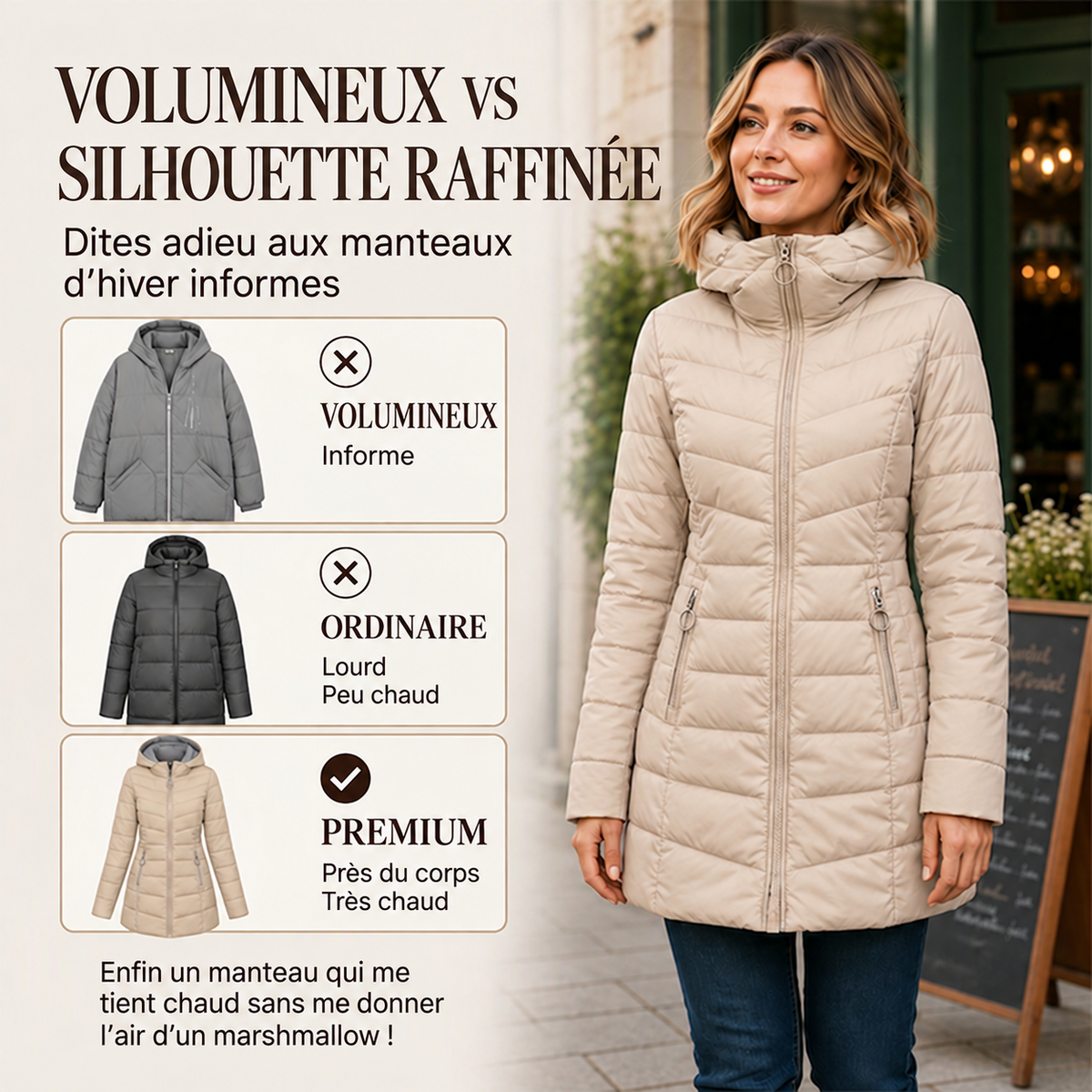 Comparaison de la silhouette du manteau d’hiver