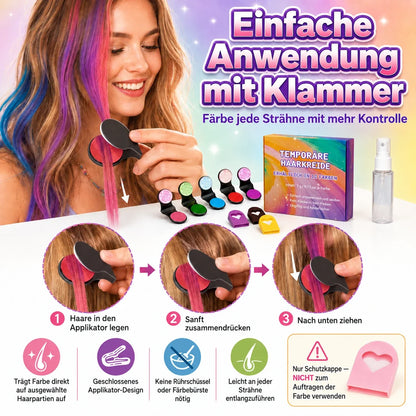 👑🔥 Nur heute: 50 % RABATT 🌈 12-teiliges Set mit temporärer Haarkreide und Applikatoren