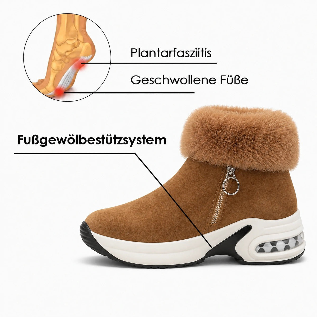 👑🔥 84 % RABATT – Jetzt schon für den Winter sichern | Warme Plüsch-Stiefeletten für Damen ❄️