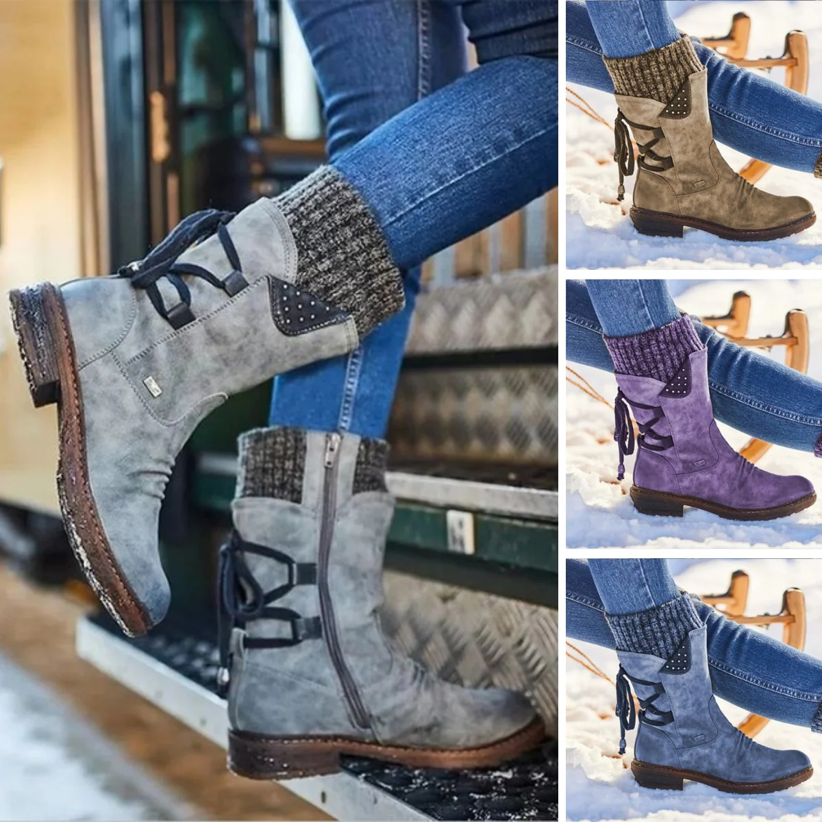 🔥 LETZTER TAG – 49 % RABATT 🔥 Damen Winterstiefel mit orthopädischer Unterstützung, Schleifendetail & warmer Wollfütterung