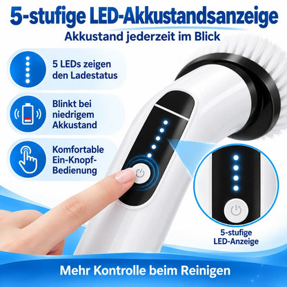 Fünf LEDs zeigen den Akkustand an