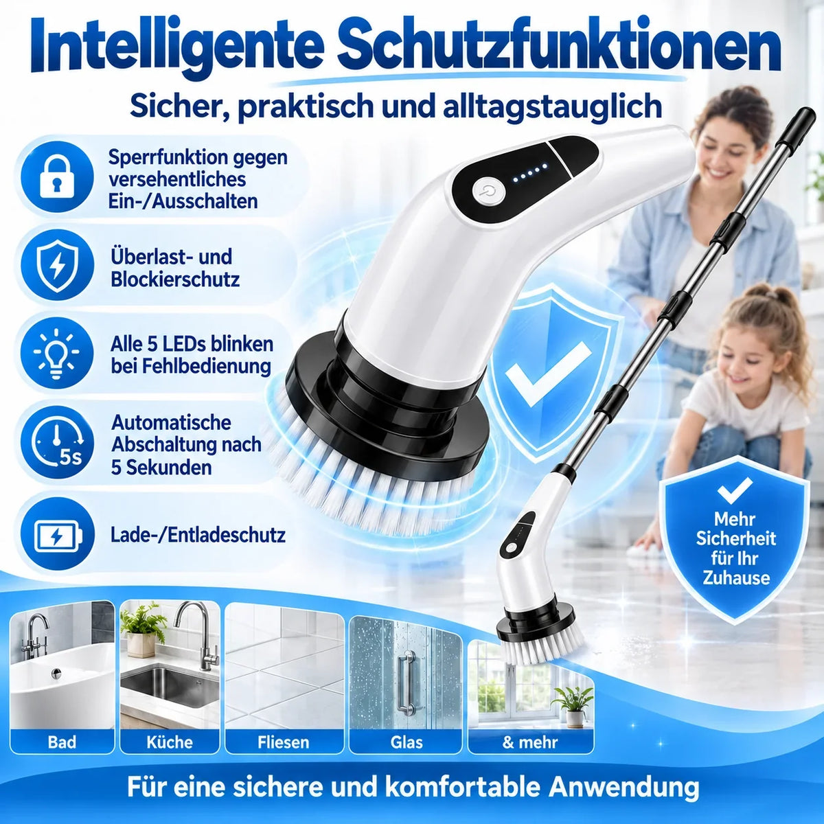 Schutzfunktionen des elektrischen Spin-Schrubbers