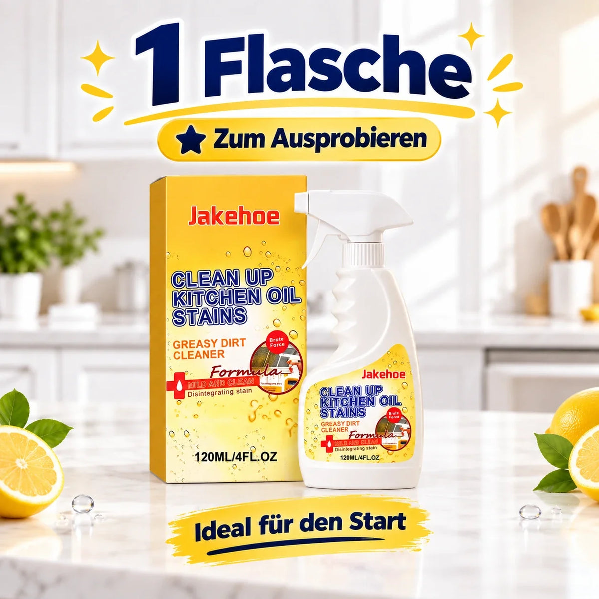 👑LETZTER TAG: 50 % RABATT⏰ – Küchen-Fettlöser gegen hartnäckige Öl- & Fettflecken